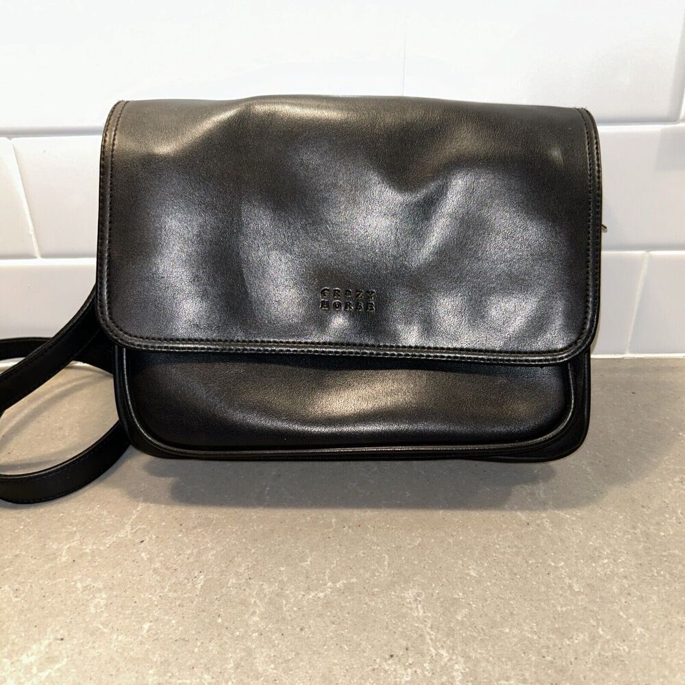 EUC‎ Crazy Horse By Liz Claiborne Purse Shoulder Bag Leather Basic Black
